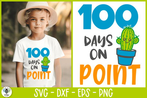 100 Days on Point SVG Cactus Graphics for Crafts