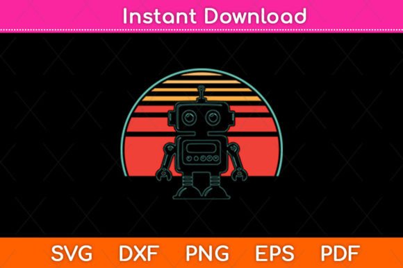 80s Robot Graphics for Crafts & Branding