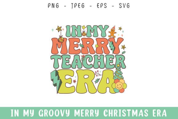 Groovy Teacher Christmas Graphics for Crafts