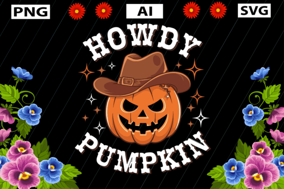 Halloween Shirt Design: Howdy Pumpkin Graphics & Crafts