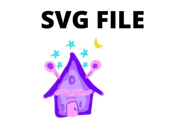 Pink Purple Fairy House: Graphics for Crafts