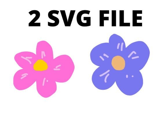 Pink Purple Flower Graphics for Crafts