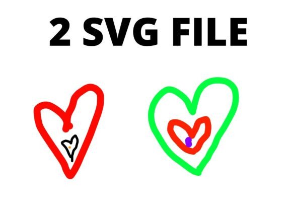RED GREEN HEART SVG for Crafts & Graphics