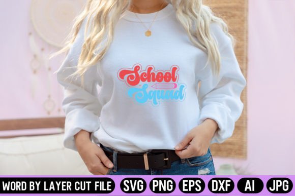 School Squad Retro Graphics for Crafts