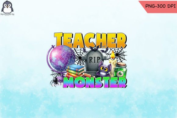 Teacher of Monsters Halloween PNG: Graphics for Crafts