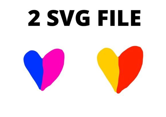 Yellow Blue Red Heart SVG for Crafts & Graphics
